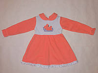 Платье теплое для девочки DL на рост 104 см. Оранжевый(ю282) BB, код: 2337416