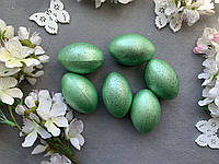 Набор яиц из пластика крапинка 6 шт/уп., 6 см, зеленого цвета