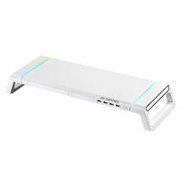 Подставка для монитора 2E GAMING, USB hub, backlight / RGB, White (2E-CPG-007-WT) arena