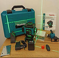 Осепостроитель 360 Makita (4D/ 16 лучей), 4д лазерный уровень, Нивелир с зеленым лазером, UYT