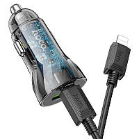 Зарядное устройство с кабелем Hoco Z47A Transparent Discovery Edition Type-C 30W и USB 18W 1 PK, код: 7824309