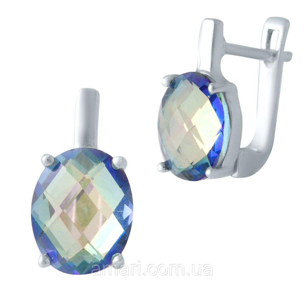 Срібні сережки Komilfo з містик топазом 8.425ct (1988947)