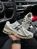 Мужские кроссовки New Balance 1906R White Green Обувь Нью Беланс 1906Р Белые текстиль сетка демисезонные