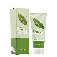 Пилинг-гель с зеленым чаем Real Green tea Deep Clear Peeling Gel FarmStay 100 мл PK, код: 8346899