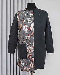 Кардиган жіночий з квітковим візерунком на кнопках  (з 54 по 62 р)