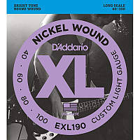 Струны для бас-гитары D'Addario EXL190 Nickel Wound Custom Light Electric Bass Strings 40 100 PK, код: 6555998