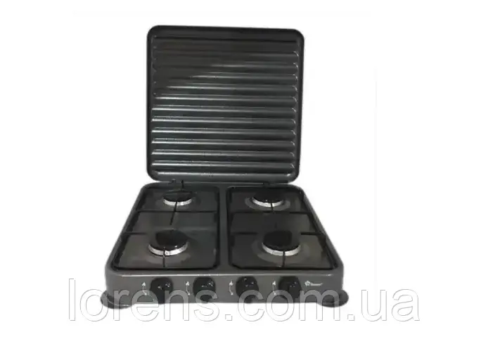 Настольная газовая плита Domotec MS 6604 на 4 конфорки с крышкой (ID ...