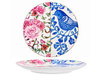 Сервировочные тарелки в наборе 6 штук диаметр 20 см Flowers and Bird AL120795 Lefard DL, код: 8381779