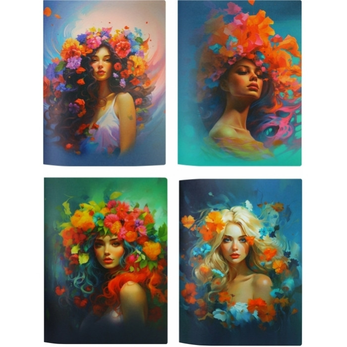 Папка А4 на 10 файлів з друком ШІ Optima O32136, асорті, фото 1