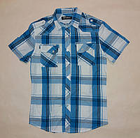 Рубашка мужская с коротким рукавом New Dream р.M (44) Голубой клетка(ю343) BF, код: 2337546