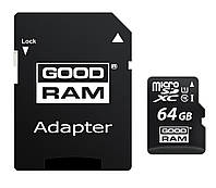 Карта памяти MicroSDXC 64GB UHS-I Class 10 Goodram + SD-adapter (M1AA-0640R12) PK, код: 1901185