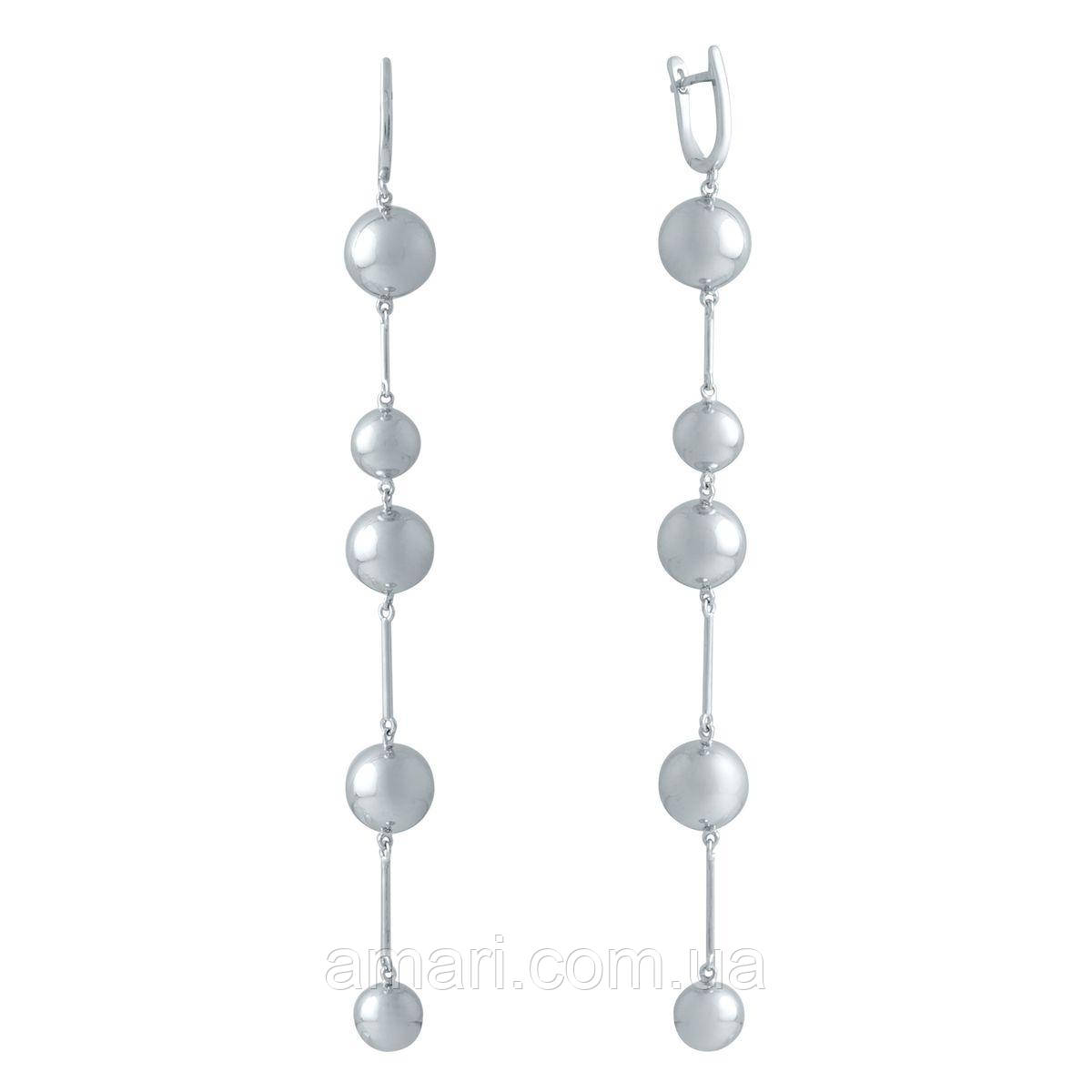 Срібні сережки Komilfo з фіанітами (2006091), фото 1