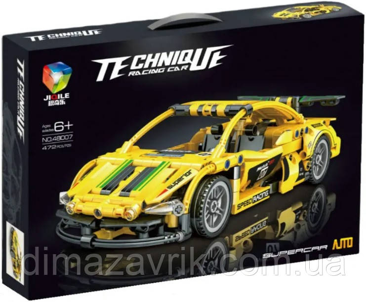 Конструктор JIQILE 48007 "Спортивний автомобіль 26 см Спорткар" 472 деталі, фото 1