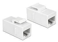 Перехідник мережевий Lucom RJ45 UTP6 F F Keystone 1:1 Gold білий (62.09.8130) FS, код: 7725611