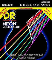 Струны для акустической гитары DR NMCA2-12 Hi-Def Neon Multi-Color K3 Coated Acoustic Guitar UM, код: 7291184