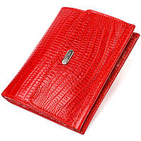 Фактурный кошелек для женщин среднего размера из натуральной кожи CANPELLINI 21819 Красный PK, код: 8061850