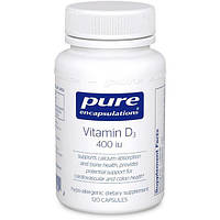 Витамин D Pure Encapsulations Vitamin D3 10 mcg 400 IU 120 Caps PE-00622 EJ, код: 7737370