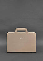 Женская кожаная сумка для ноутбука и документов светло-бежевая BlankNote FT, код: 8132621