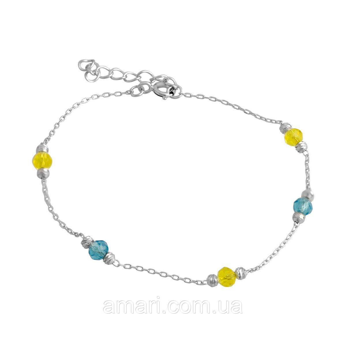 Срібний браслет Komilfo з фіанітами, вага виробу 1,59 г (2133612) 1720 розмір, фото 1