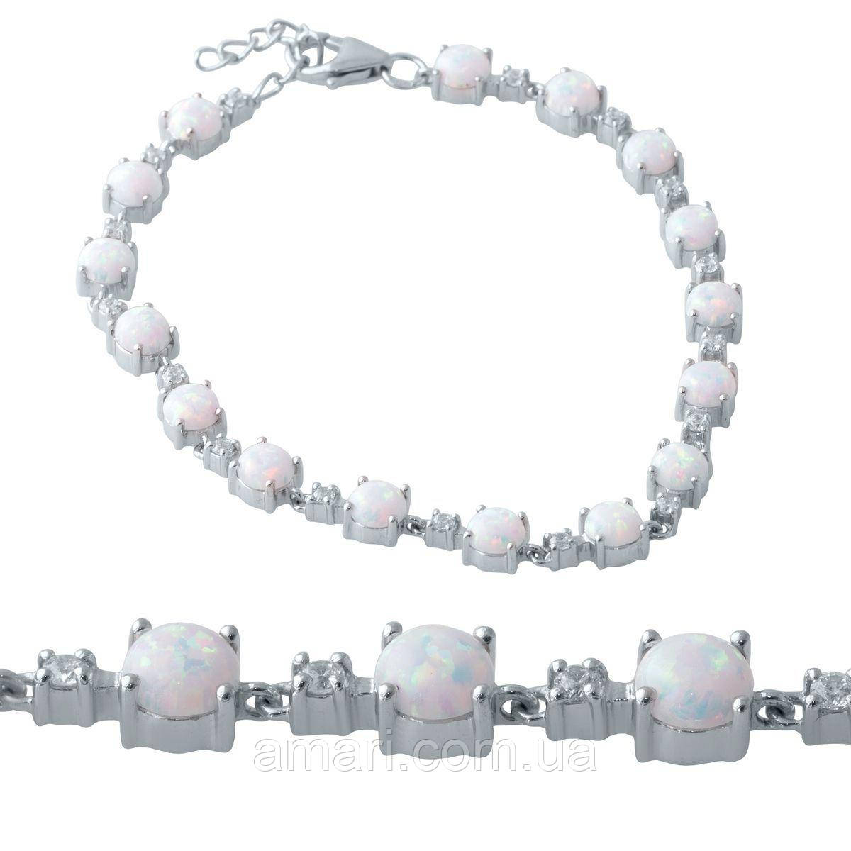 Срібний браслет Komilfo з опалом 3.775ct, вага виробу 8,38 г (2015772) 1720 розмір