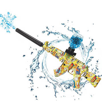 Бластер автоматичний Auto AK 47 Gel Ball з гель кульками орбіз 10500шт eXtream Yellow