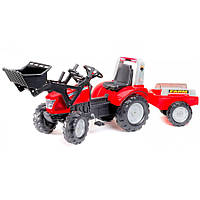 Педальный трактор для детей с прицепом и ковшом Maccormick Falk IG31854 VK, код: 7425035