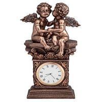 Настольные часы Шепчущиеся ангелочки 20 см Veronese AL84479 Коричневый DL, код: 6869881