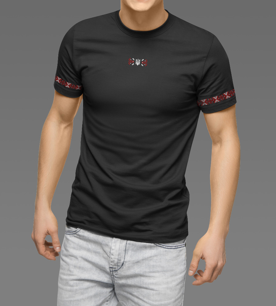 Футболка чоловіча Орнамент 2415м (Уп.4шт M-XXL), Чорний