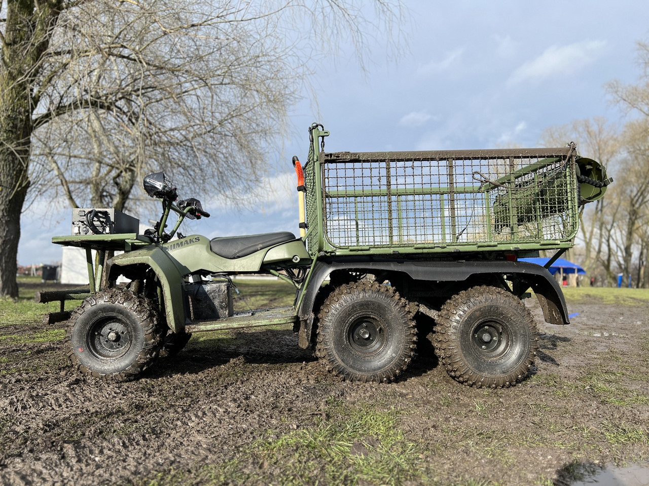 Электроквадроцикл HIMAKS Military Off-Road 6W4D шестиколёсный для доставки груза и эвакуации - фото 3 - id-p2156733279