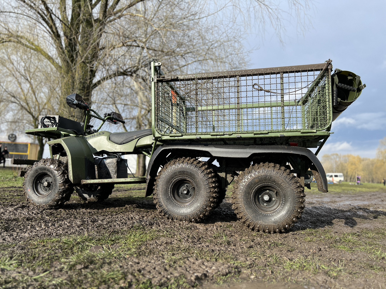 Электроквадроцикл HIMAKS Military Off-Road 6W4D шестиколёсный для доставки груза и эвакуации - фото 7 - id-p2156733279