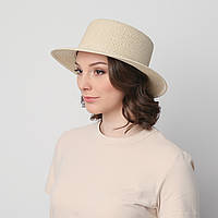 Шляпа женская канотье LuckyLOOK 817-815 One size Бежевый PR, код: 7440096
