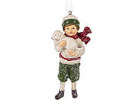 Елочная фигурка Christmas Boy со щенком Lefard AL186503 BX, код: 8251244