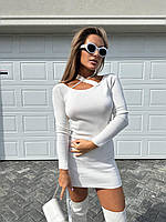 Жіноча сукня туніка акрил машинне в'язання колір білий