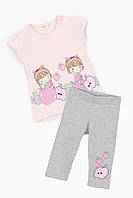 Костюм для девочки Breeze 16847 футболка + капри 86 см Розовый (2000989654957) BB, код: 8021159