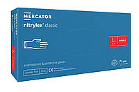 Перчатки нитриловые Mercator Medical Nitrylex Classic L Синие 100 шт (00-00000109) PI, код: 8246359