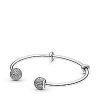 Серебряный браслет-бэнгл Pandora Moments открытый 596438CZ CP, код: 7359375