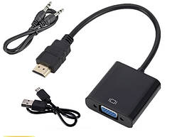 Адаптер HDMI — VGA зі звуком і живленням