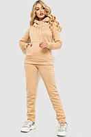 Спортивный костюм женский на флисе светло-бежевый 102R016-1 Ager S FS, код: 8388765