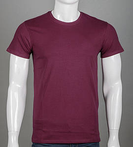 Футболка чоловіча Однотонна 2300м (Уп.4шт M-XXL), Марсала