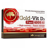 Витамин D для спорта Olimp Nutrition Gold-Vit D3 4000 Fast 30 Tabs GT, код: 7618317