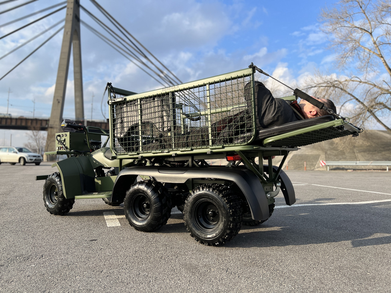 Электроквадроцикл HIMAKS Military Off-Road 6W4D шестиколёсный для доставки груза и эвакуации - фото 1 - id-p2156792974