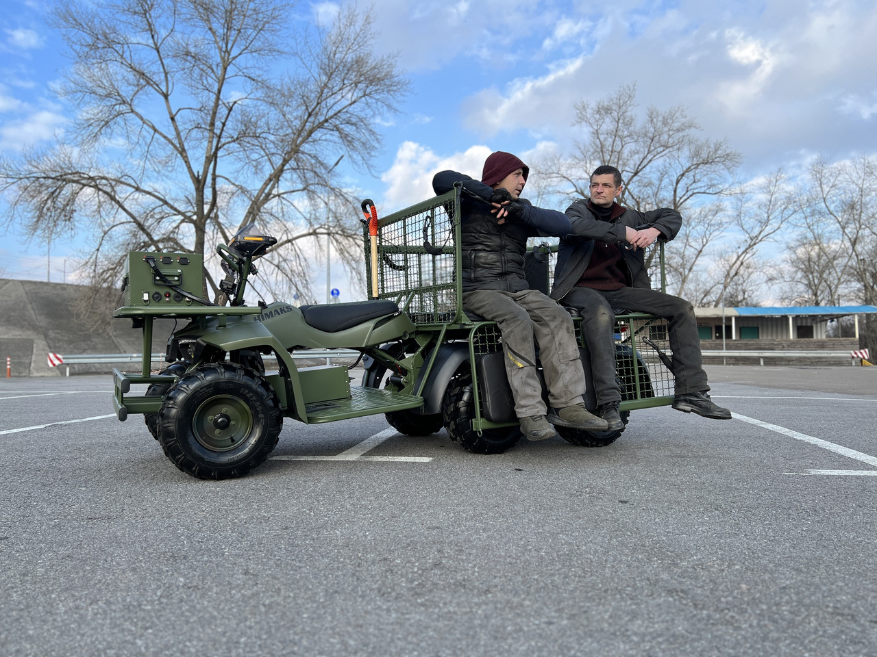 Электроквадроцикл HIMAKS Military Off-Road 6W4D шестиколёсный для доставки груза и эвакуации - фото 4 - id-p2156792974
