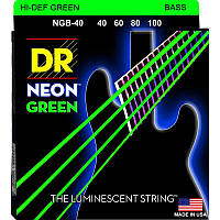 Струны для бас-гитары DR NGB-40 Hi-Def Neon Green K3 Coated Light Bass Guitar 4 Strings 40 10 PM, код: 6556100