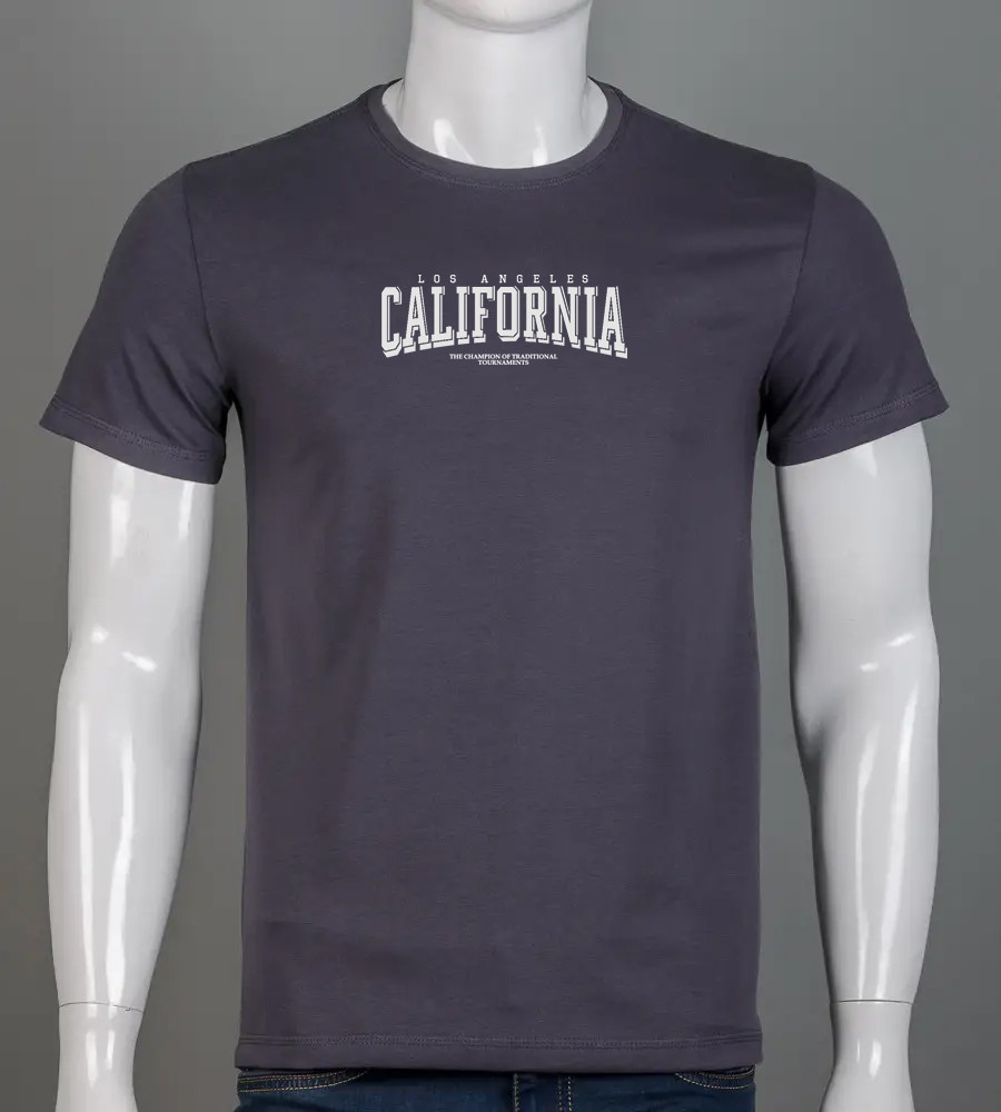 Футболка чоловіча California 2403м (Уп.4шт M-XXL), Графіт