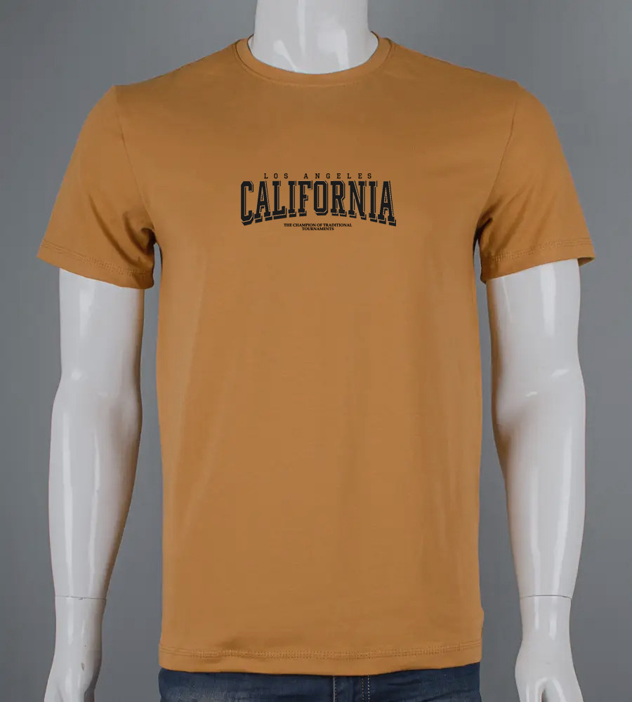 Футболка чоловіча California 2403м (Уп.4шт M-XXL), Гірчиця