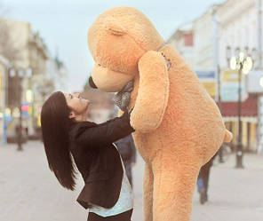 Величезний карамельний ведмідь плюшевий 2 метри