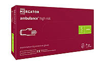 Перчатки латексные Mercator Medical Ambulance High Risk повышенной прочности S Синие 50 шт (0 SB, код: 8246368