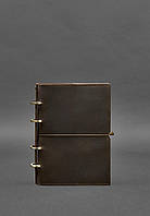 Кожаный блокнот А5 на кольцах (софт-бук) 9.0 в мягкой коричневой обложке BlankNote FT, код: 8132169