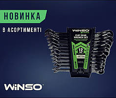 Набір комбінованих ключів з тріскачкою WINSO PRO Cr-V, 12 шт (7–19 мм), у пластиковому тримачі