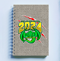 Скетчбук Sketchbook блокнот для рисования с новогодним принтом Year of the Dragon 2024 Дракон CP, код: 8301808